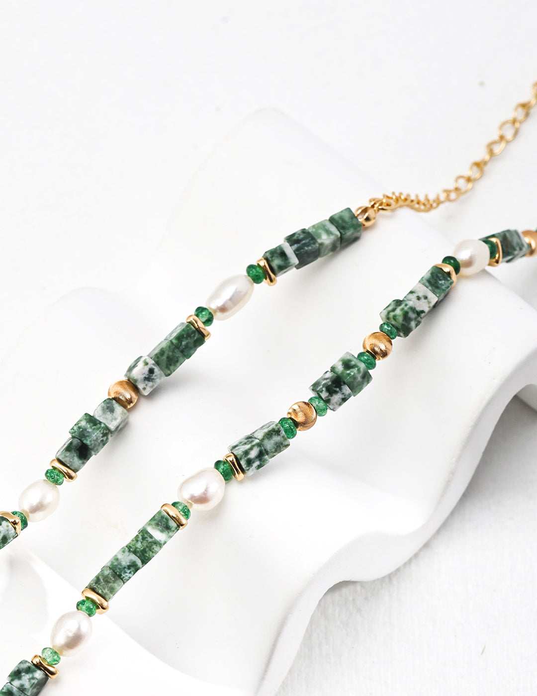 Green Pearl Gemstone Necklace