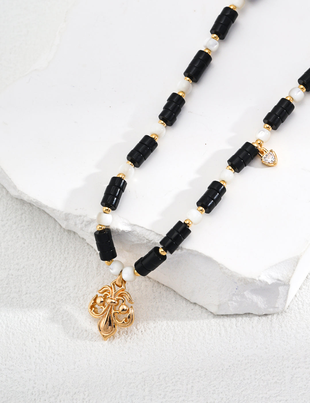 Vintage black Agate necklace