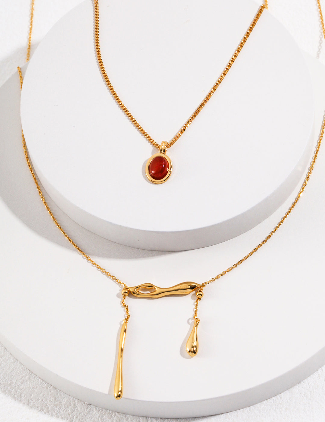 Red agate Pendant necklace