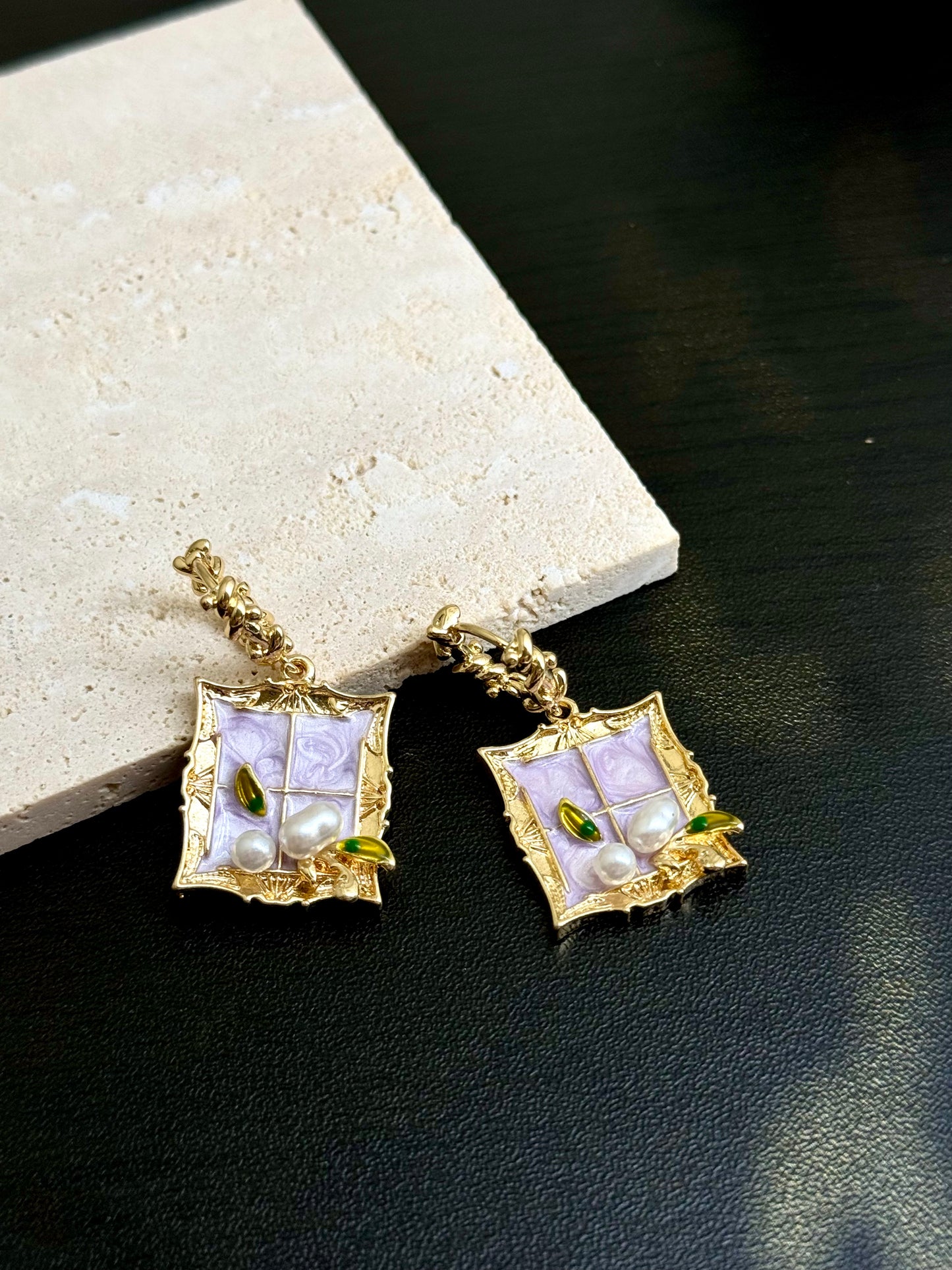Leaf Pearl Earrings