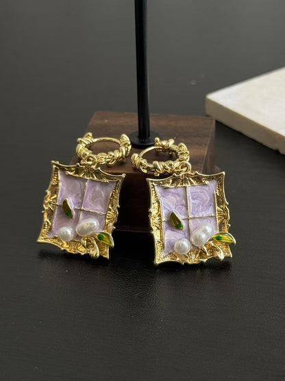 Leaf Pearl Earrings