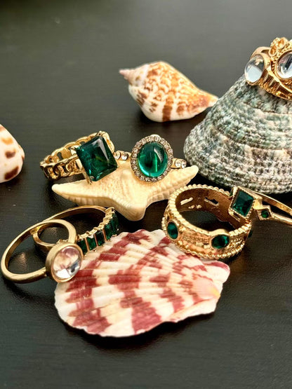 Retro Geometry Ring Eight Piece Set