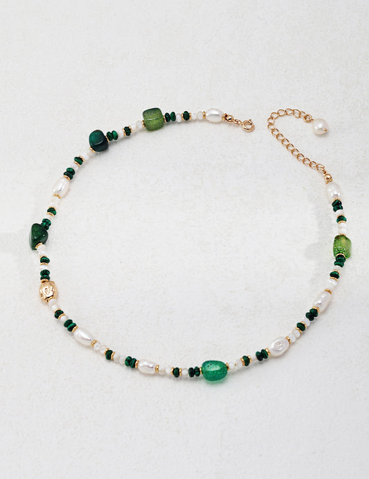 Pearl agate necklace