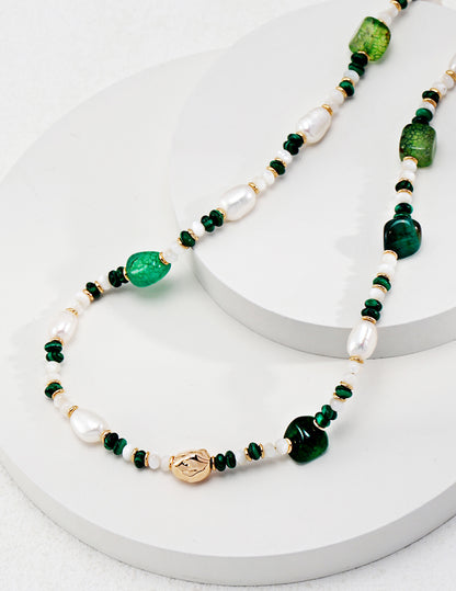 Pearl agate necklace