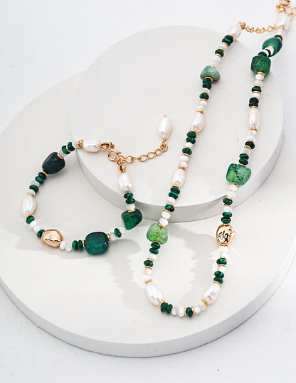 Pearl agate necklace