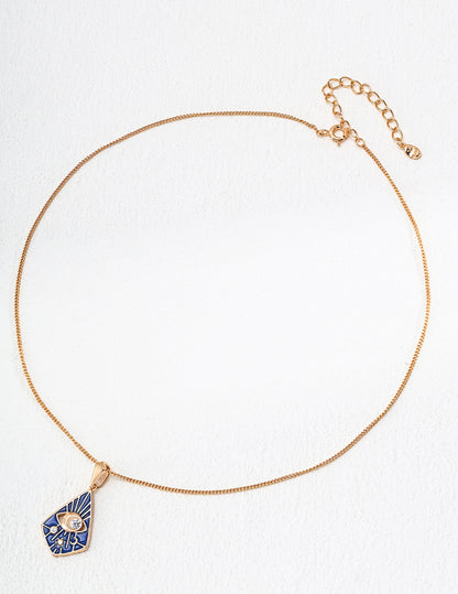 Vintage blue Drop Glazed necklace