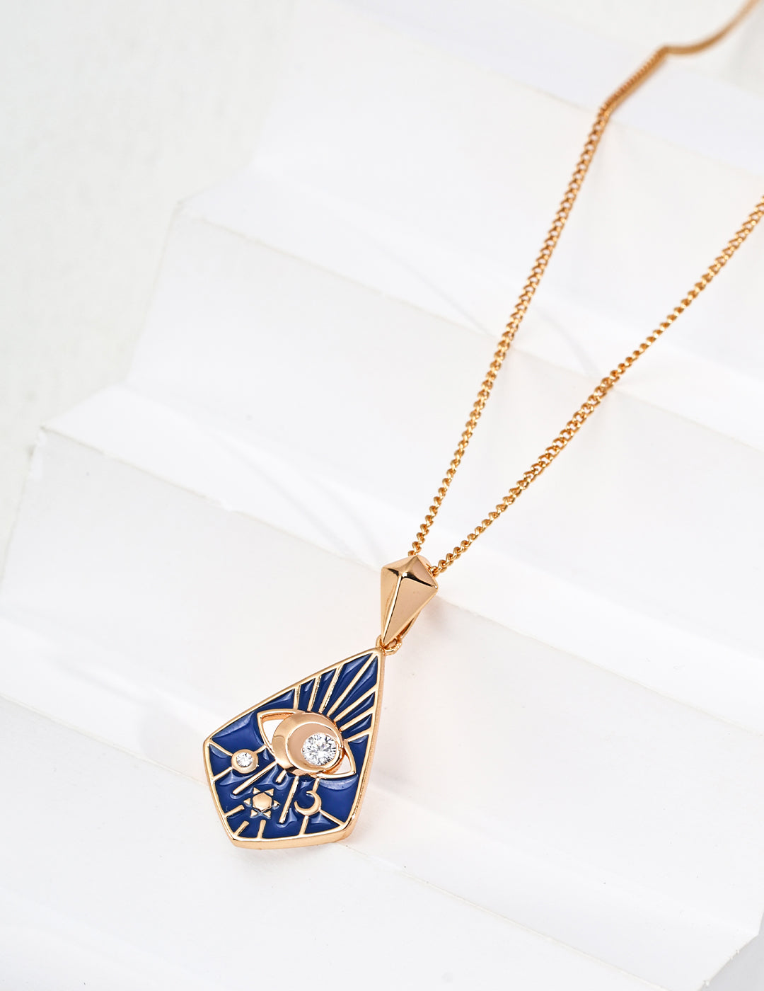 Vintage blue Drop Glazed necklace
