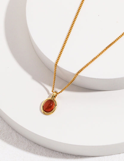 Red agate Pendant necklace