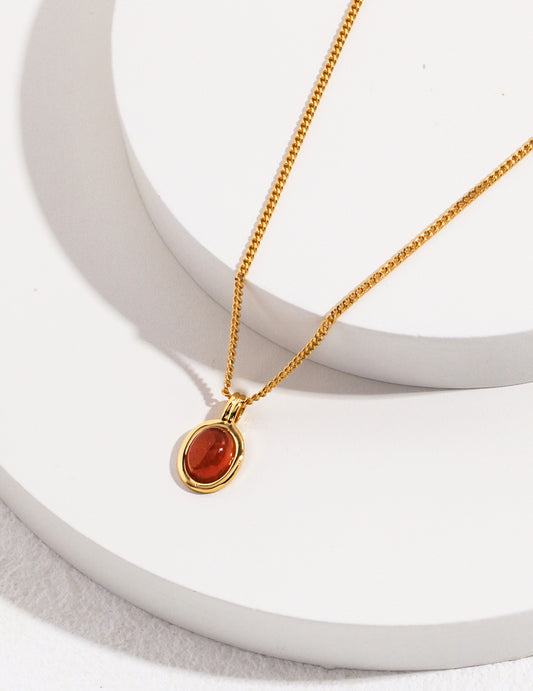 Red agate Pendant necklace