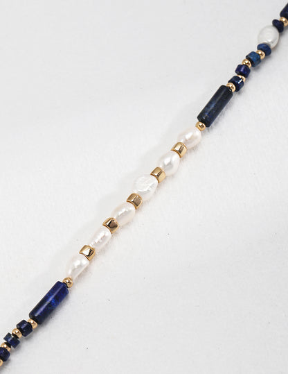 Lapis lazuli Pearl Necklace