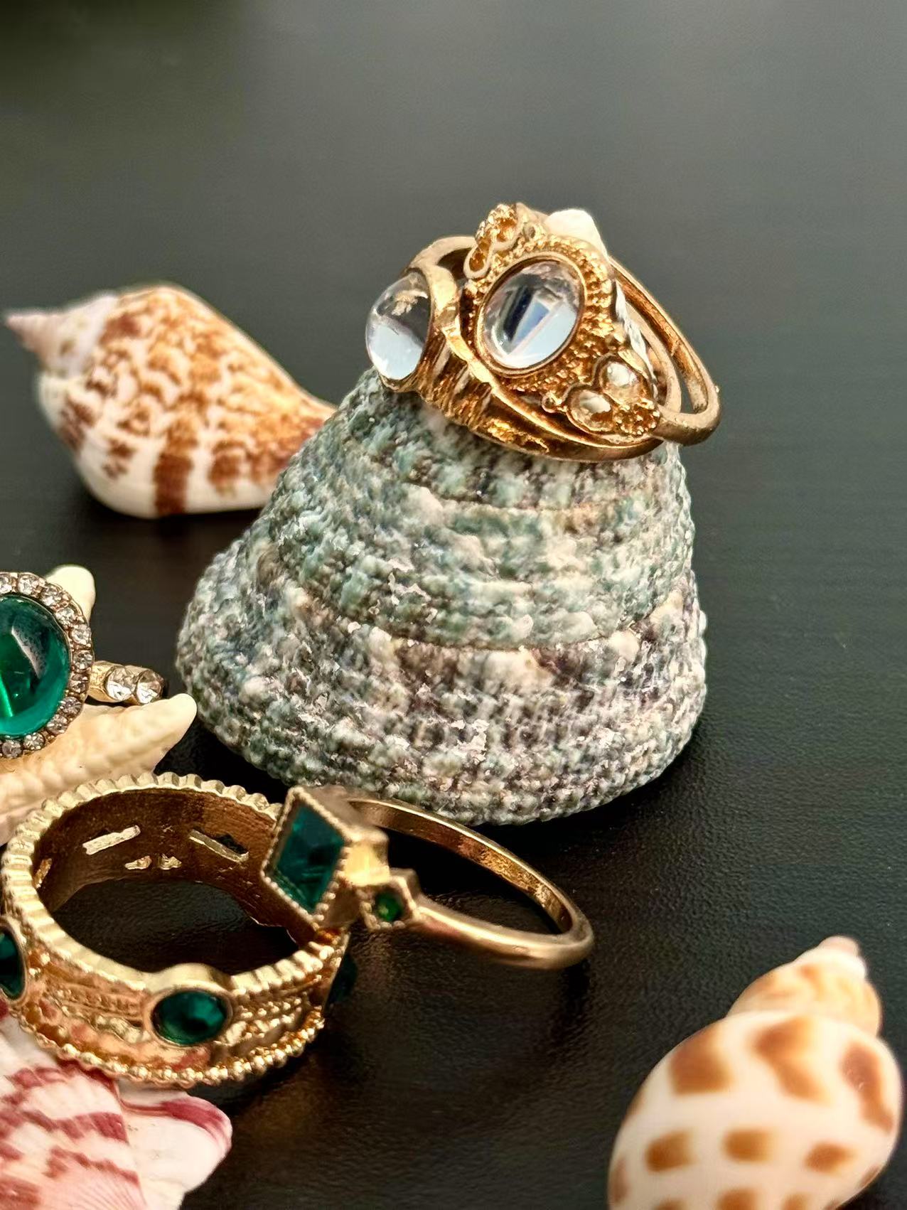 Retro Geometry Ring Eight Piece Set