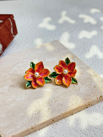 Pearl Flower Earrings
